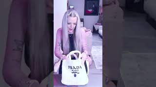 What Fits Inside the Prada Raffia Bag A Luxury Review pradabag luxurybag pradapurse prada [upl. by Arykat599]