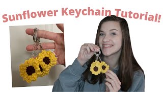 How To Crochet A Sunflower Keychain DIY Easy Quick and Beginner Friendly Crochet Tutorial [upl. by Dinnage]