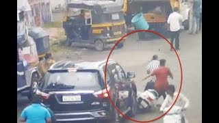 Pune  Attempts to kill a car driver as it hit [upl. by Akirea]