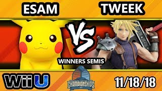 DHATL18 Smash 4  PG  ESAM Pikachu Vs Tweek Cloud  Wii U Winners Semis [upl. by Adriane]