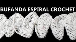 Como hacer una BUFANDA Espiral en tejido crochet o ganchillo tutorial paso a paso Moda a Crochet [upl. by Annaujat]