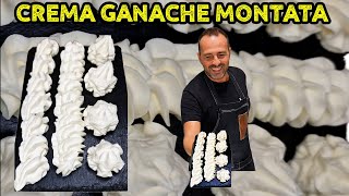 CREMA GANACHE MONTATA BIANCA NEUTRA PER STUCCARE TORTE E FARCITURE RICETTA CON SOLI 2 INGREDIENTI [upl. by Aiekat]