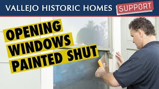 Open Windows Painted Shut Fast and Easy  Vallejo Historic Homes Support [upl. by Buddie669]