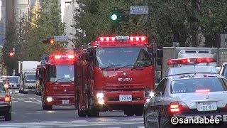 火災現場へ臨場する消防隊。The fire brigade which gathers to the fire despatch [upl. by Anitrebla]