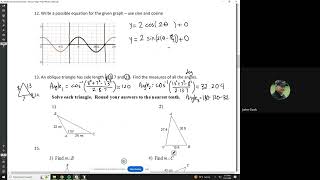 Honors Algebra 2 STEM  Spring Final Exam Review Page 3 [upl. by Fortna]