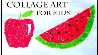 Collage Making Fruits Collage Collage Drawing Crapepaper Tearing CraftPlaygroup Collegeworksheet [upl. by Earlene]