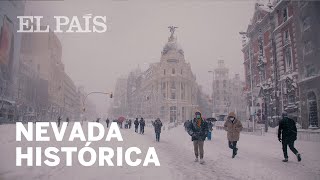 La NIEVE que ha dejado la borrasca FILOMENA en Madrid [upl. by Bridge]