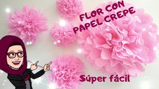 DIY🌸Como hacer FLORES de papel crepe o china SENCILLA Y FÁCIL 🌸2 modelos [upl. by Kylynn]