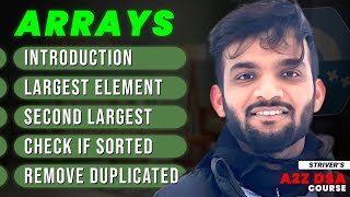 Find Second Largest Element in Array  Remove duplicates from Sorted Array  Arrays Intro Video [upl. by Mcdade]