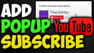 How To Add YouTube Subscribe Link  Subscribe Popup Button [upl. by Ilatfen]