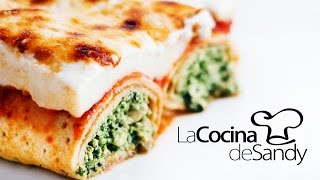 Canelones de ricotta nuez y espinacas con salsa blanca o bechamel [upl. by Nyllij]