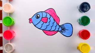 Fish Drawing for Beginners  How to Draw Fish Step By Step  Easy Fish Drawing and Colour [upl. by Htebasyle]