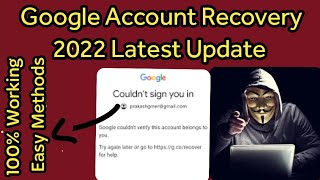 Google Couldnt Verify This Account Belongs To You 100 Solution  How Do I Recover My Gmail Account [upl. by Pliner]