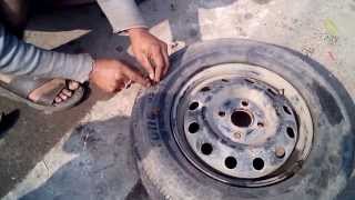 How To Fix Tubeless Tyre of a Car [upl. by Merissa]