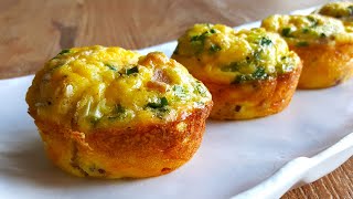 Fluffy Egg Cups  Best Breakfast Egg Muffins Recipe [upl. by Yeliab]