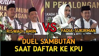 Duel Panas RiswadiAmin vs FadiaSukirman saat Pendaftaran ke KPU Kabupaten Pekalongan [upl. by Ardnaskela99]