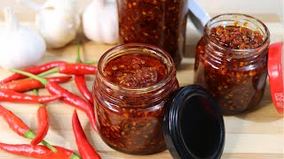 Chili Garlic Sauce  Easy Chili Garlic OIL Recipe [upl. by Ellehcin]