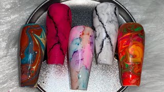 How To Do Different Types of Marble Nails  Marble Nails [upl. by Loram]