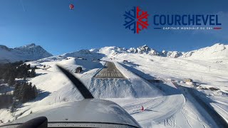 4K  Cockpit view  Landing at Courchevel Airport LFLJ 🇫🇷 Cessna 172 Alpine Airlines 3 vallées [upl. by Hteazile]