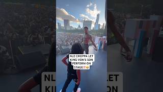 NLE Choppa let King Von’s SON Perform On Stage🤩💯 drillmusic rap kingvon nlechoppa [upl. by Yusuk]