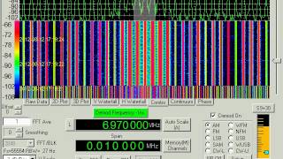 Unknown Signal Pulsed like radar 6970 kHz 1717 UTC August 12 2012 [upl. by Gokey]