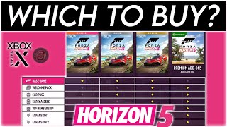 BEFORE YOU BUY Forza Horizon 5 PREMIUMDELUXESTANDARD Editions Comparison FH5 Car Pass  Expansions [upl. by Sherye490]