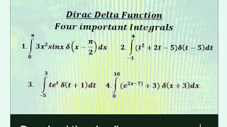 Dirac delta functionPart 1 Evaluation of integrals involving dirac delta function dirac equation [upl. by Iosep]