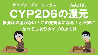 CYP2D6（サイプツーディーシックス）の還元 自分はお金がない！この先、貧困になる～！と不安になってしまうタイプの方向け 貧困妄想 化学物質過敏症の特徴があったりする 大嶋信頼さんの遺伝子コード [upl. by Eked]