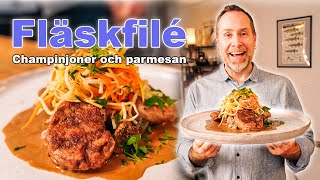 Fläskfilé noisetter med champinjoner och parmesan [upl. by Ecinreb425]