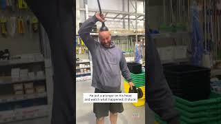 Toilet Plunger Gets Stuck on Mans Head shorts [upl. by Paulson]