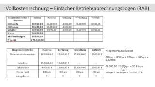 Einfacher Betriebsabrechnungsbogen BAB Berechnung Schlüssel Verteilung Kosten FOS  BOS [upl. by Pool]