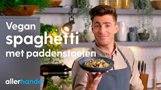 Vegan pasta al funghi maken met Hugo Kennis  Allerhande Kookschool [upl. by Leake207]