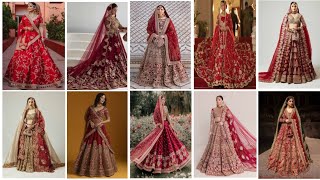 New Designer Bridal lehenga Choli Designs Collection Wedding bridal lehenga Maroon Bridal Lehenga [upl. by Ahsenre]