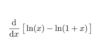 Derivative of lnx  ln1x [upl. by Nerraj]