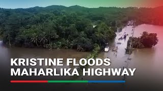 Drone footage Extensive flooding along Maharlika Highway in Lopez Quezon [upl. by Aissac]