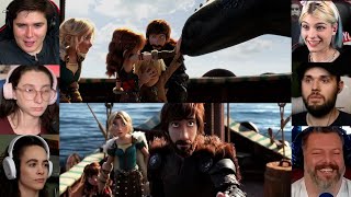 Hiccup and Toothless Reunite  How to train your dragon 3  Reaction Mashup  httyd [upl. by Ellga497]