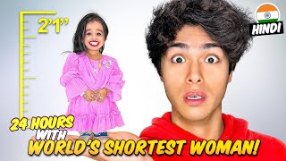 I spent 24 Hours With Worlds Shortest Woman  Stokes Twins Hindi  Stokes Twins Challenge In Hindi [upl. by Inalan]