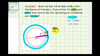 Example Determine the Number of Revolutions Per Second of a Car Tire [upl. by Ecinaej724]