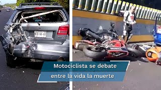 Motociclista se impacta a toda velocidad con camioneta en la MéxicoCuernavaca [upl. by Alexandra]