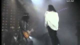 Slash with Michael Jackson quotBlack Or Whitequot live Oviedo 1992 [upl. by Hplodur]