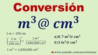 Convertir de Metros Cúbicos a Centímetros Cúbicos m3 a cm3 [upl. by Berky]