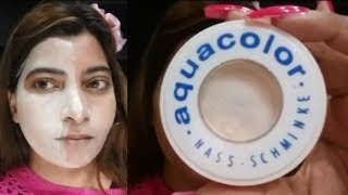 How to use kryolan cake foundation aqua color amp review [upl. by Nilkoorb]