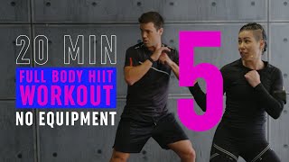 20 Min Full Body HIIT Workout 5  Intense Fat Burning amp Toning Cardio  No Equipment [upl. by Anaujd]