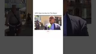 NPC rides his bike into The Mayor bruh subscribe viral ggs noway [upl. by Lhamaj257]