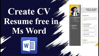 How to Create a professional CVResume for Free in Ms Word  Best Cv Design in Ms Word Bangla [upl. by Aicirt]