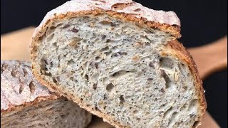 PANE RUSTICO FACILE fatto in casa Pane grandi Alveoli Ricetta FACILISSIMA Tutti a tavola con uccia [upl. by Aeslehc]