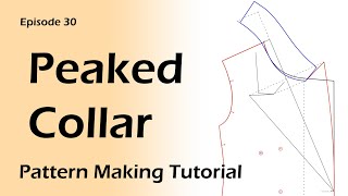 Peaked Collar Pattern Making  How to draft Jacket Collar and Lapel Pattern Making Tutorial [upl. by Zebada]