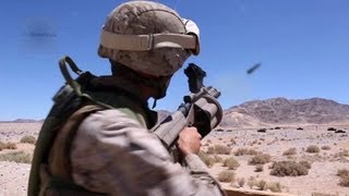 US Marines M32 Multiple Grenade Launcher Milkor MGL Live Fire [upl. by Sayce47]