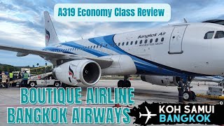 Bangkok Airways A319 Tripreport Economy Class amp Koh Samui Airport  Blue Ribbon Business Lounge✈️ [upl. by Laverne469]