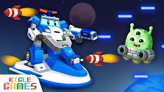 Space Trip  Robocar Polis English Play  Poli Game  Policecar Firetruck Ambulance  KIGLE GAMES [upl. by Yslehc]